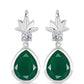 Cercei din Argint 925 ( 4.73 grame ) cu Calcedon Verde și Topaz Alb 8.45 Carate