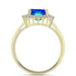 Inel din Argint 925 Placat cu Aur ( 2.99 grame ) cu Cuarț Păun și Topaz Alb 3.12 Carate