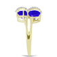 Inel din Argint 925 Placat cu Aur ( 3.47 grame ) cu Agat Albastru și Topaz Alb 3.5 Carate
