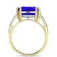 Inel din Argint 925 Placat cu Aur ( 4.28 grame ) cu Agat Albastru și Topaz Alb 6.24 Carate
