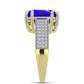 Inel din Argint 925 Placat cu Aur ( 4.28 grame ) cu Agat Albastru și Topaz Alb 6.24 Carate