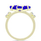 Inel din Argint 925 Placat cu Aur ( 3.2 grame ) cu Agat Albastru și Topaz Alb 2.2 Carate
