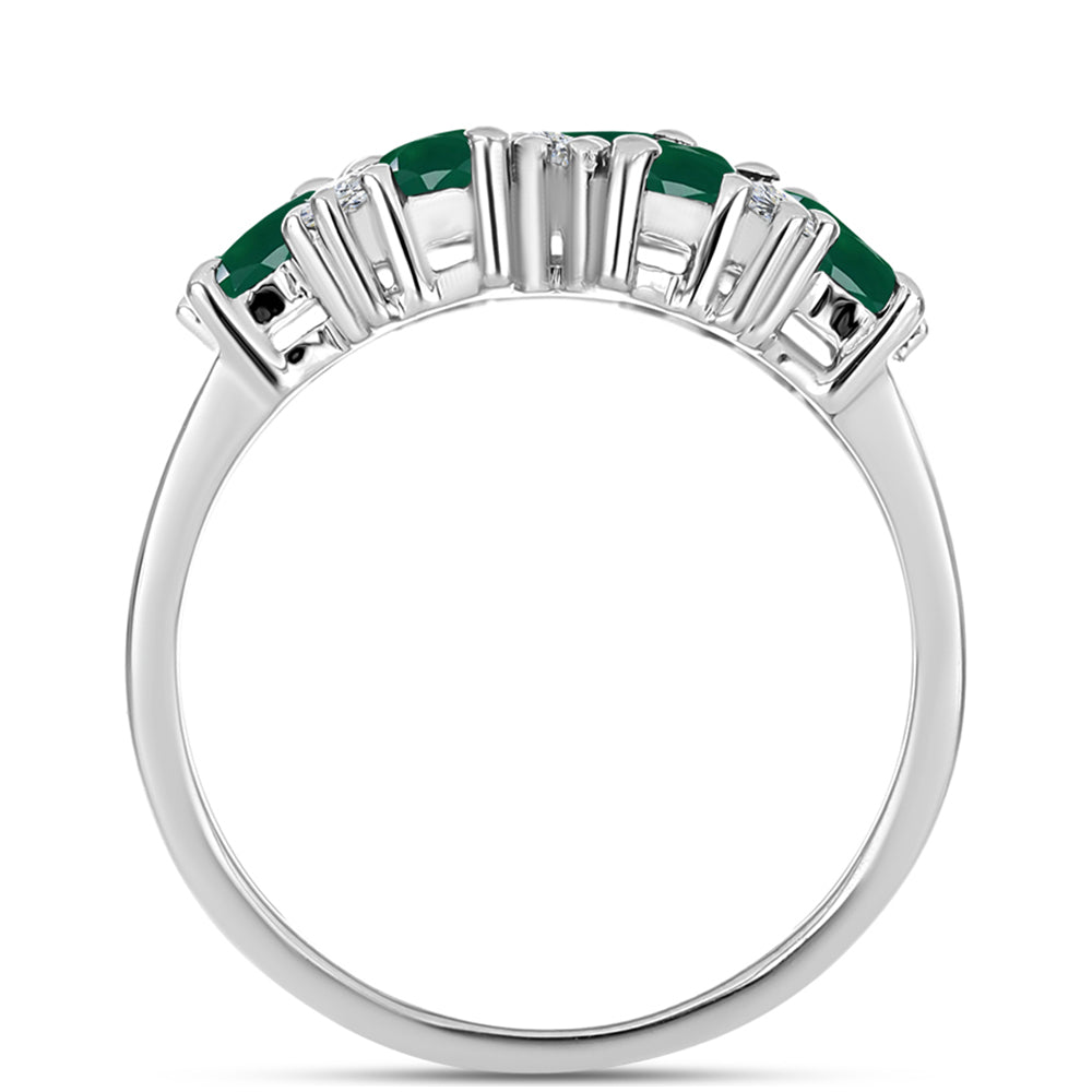 Inel din Argint 925 ( 4.69 grame ) cu Calcedon Verde și Topaz Alb 2.38 Carate