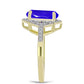Inel din Argint 925 Placat cu Aur ( 3.27 grame ) cu Agat Albastru și Topaz Alb 4.53 Carate