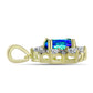 Pandantiv din Argint 925 Placat cu Aur ( 1.66 grame ) cu Cuarț Păun și Topaz Alb 2.83 Carate