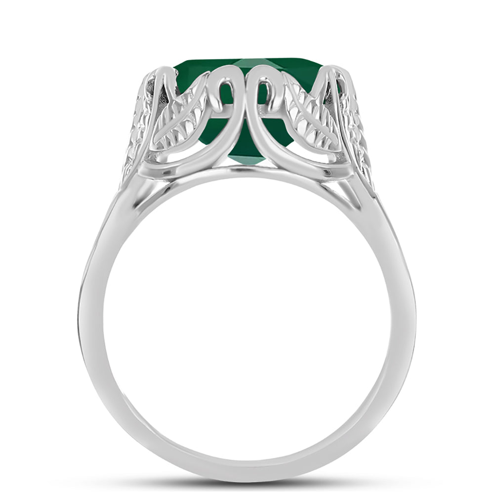 Inel din Argint 925 ( 4.69 grame ) cu Calcedon Verde 7.97 Carate 2 
