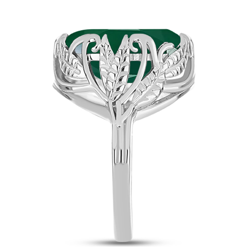 Inel din Argint 925 ( 4.69 grame ) cu Calcedon Verde 7.97 Carate