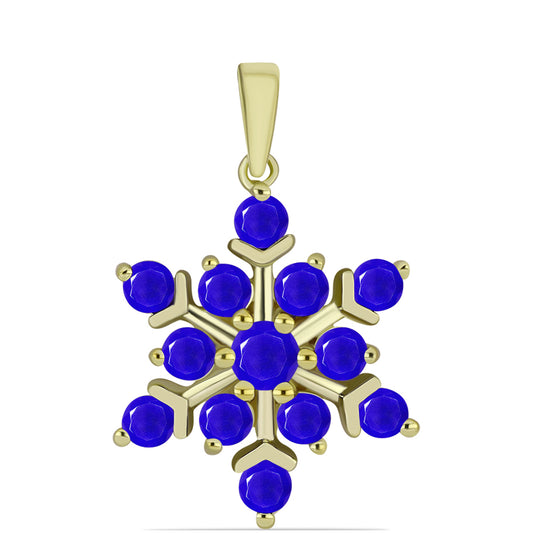 Pandantiv din Argint 925 Placat cu Aur ( 2.57 grame ) cu Agat Albastru 1.6 Carate
