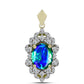 Pandantiv din Argint 925 Placat cu Aur ( 2.7 grame ) cu Cuarț Păun și Topaz Alb 3.81 Carate