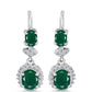 Cercei din Argint 925 ( 3.92 grame ) cu Calcedon Verde și Topaz Alb 3.62 Carate