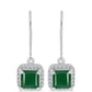 Cercei din Argint 925 ( 2.37 grame ) cu Calcedon Verde și Topaz Alb 2.56 Carate