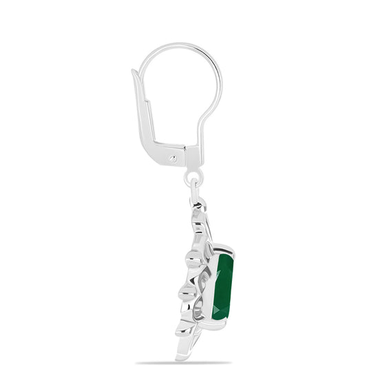 Cercei din Argint 925 ( 2.96 grame ) cu Calcedon Verde 1.19 Carate