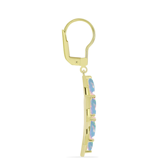 Cercei din Argint 925 Placat cu Aur ( 4.64 grame ) cu Opal Welo 2.11 Carate