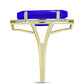 Inel din Argint 925 Placat cu Aur ( 3.31 grame ) cu Agat Albastru și Topaz Alb 5.14 Carate