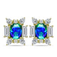Cercei din Argint 925 Placat cu Aur ( 4.46 grame ) cu Cuarț Păun și Topaz Alb 7.48 Carate