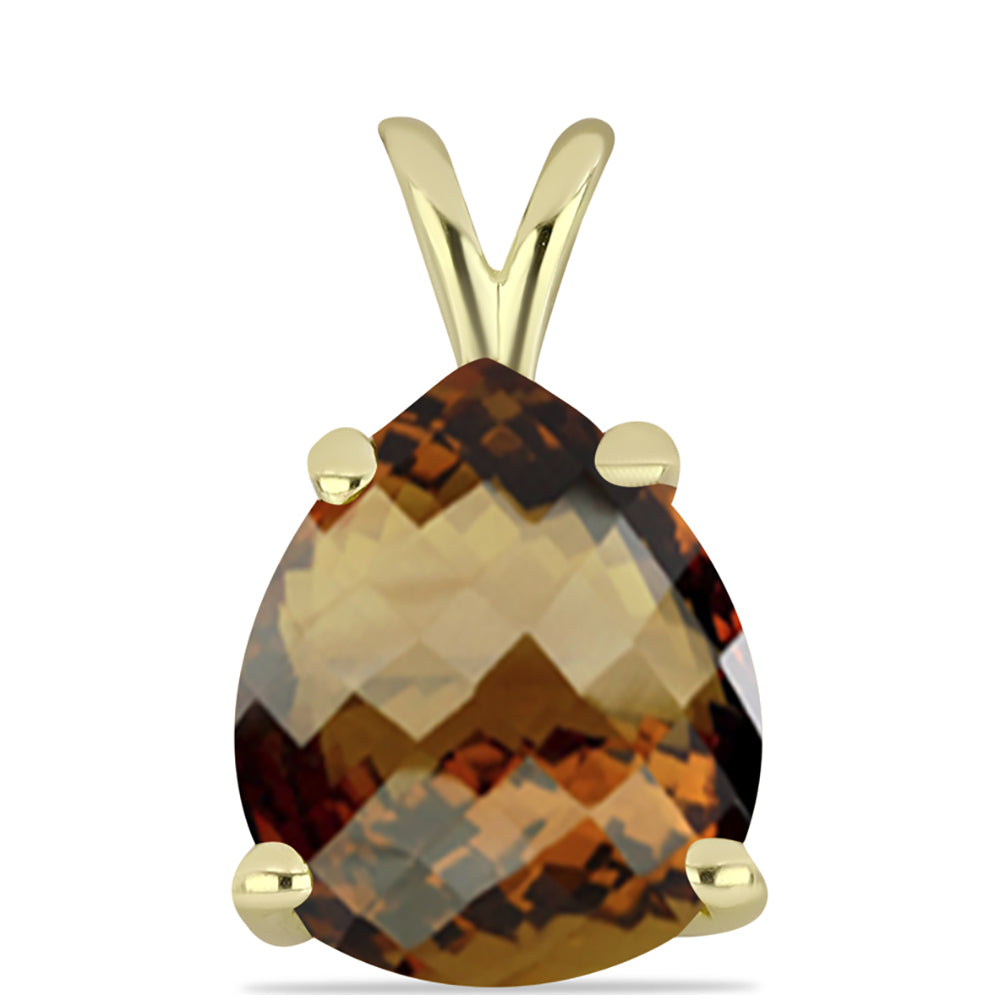 Pandantiv din Argint 925 Placat cu Aur ( 0.81 grame ) cu Cuarț Coniac 4.1 Carate 1 
