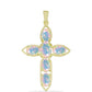 Cruce Pandantiv din Argint 925 Placat cu Aur ( 1.8 grame ) cu Opal Welo 1.91 Carate