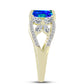 Inel din Argint 925 Placat cu Aur ( 3.21 grame ) cu Cuarț Păun și Topaz Alb 3.12 Carate