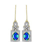 Cercei din Argint 925 Placat cu Aur ( 3.98 grame ) cu Cuarț Păun și Topaz Alb 3.56 Carate