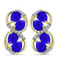 Cercei din Argint 925 Placat cu Aur ( 4.79 grame ) cu Agat Albastru și Topaz Alb 2.68 Carate