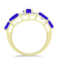 Inel din Argint 925 Placat cu Aur ( 3.73 grame ) cu Agat Albastru și Topaz Alb 3.09 Carate