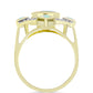 Inel din Argint 925 Placat cu Aur ( 4.65 grame ) cu Opal Welo și Topaz Alb 2.3 Carate