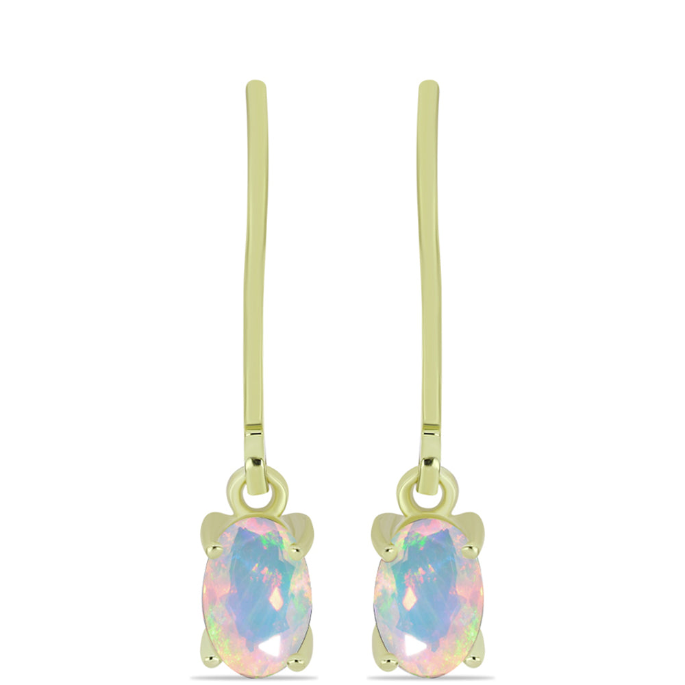 Cercei din Argint 925 Placat cu Aur ( 1.51 grame ) cu Opal Welo 0.58 Carate 1 