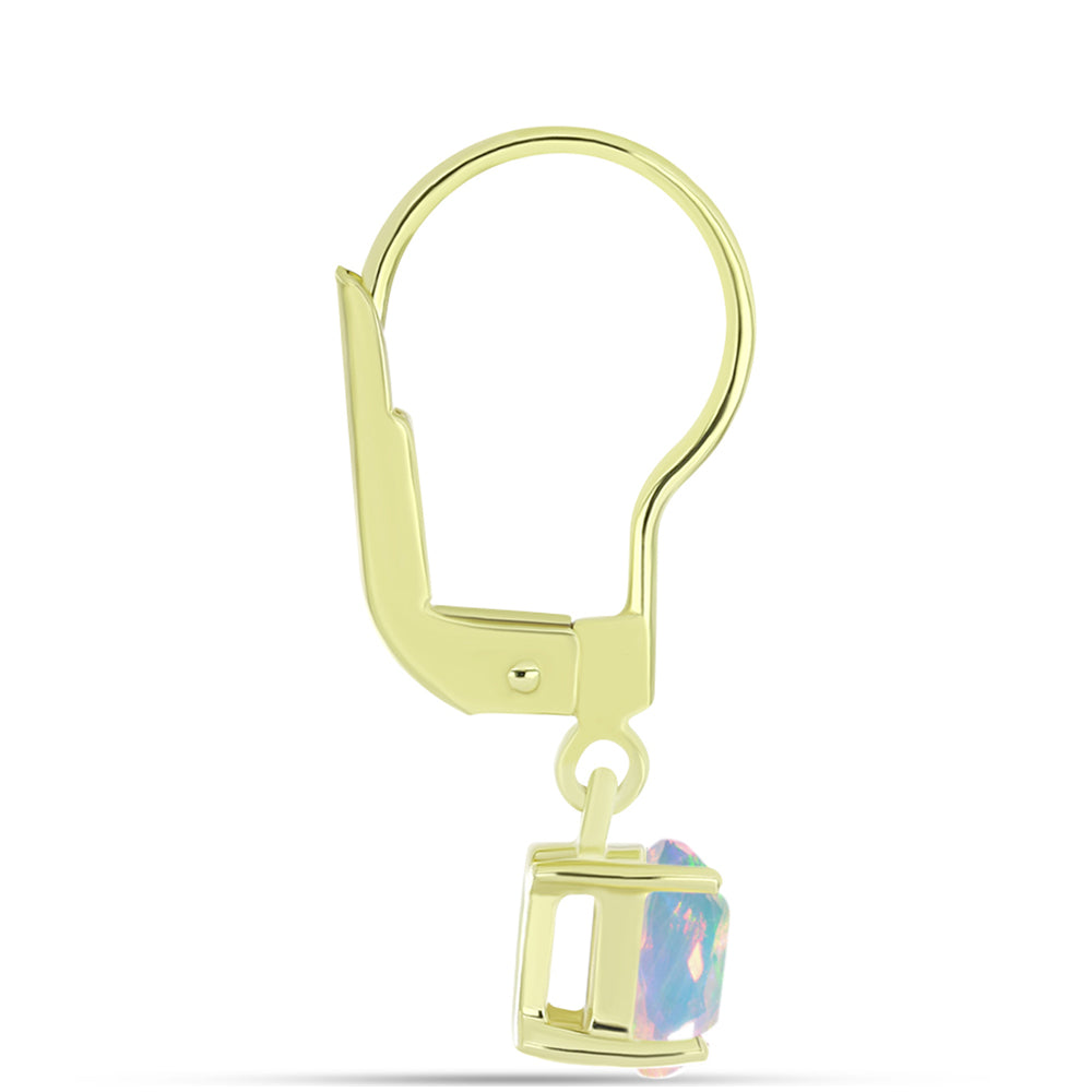 Cercei din Argint 925 Placat cu Aur ( 1.51 grame ) cu Opal Welo 0.58 Carate