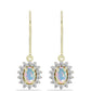 Cercei din Argint 925 Placat cu Aur ( 2.24 grame ) cu Opal Welo și Topaz Alb 1.12 Carate