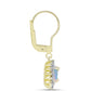 Cercei din Argint 925 Placat cu Aur ( 2.24 grame ) cu Opal Welo și Topaz Alb 1.12 Carate