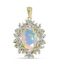 Pandantiv din Argint 925 Placat cu Aur ( 3.28 grame ) cu Opal Welo și Topaz Alb 5.53 Carate
