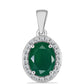 Pandantiv din Argint 925 ( 1.17 grame ) cu Calcedon Verde și Topaz Alb 1.74 Carate