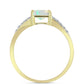 Inel din Argint 925 Placat cu Aur ( 2.39 grame ) cu Opal Welo și Topaz Alb 0.79 Carate