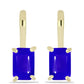 Cercei din Argint 925 Placat cu Aur ( 2.04 grame ) cu Agat Albastru 1.07 Carate