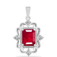 Pandantiv din Argint 925 ( 1.63 grame ) cu Rubin Malagasy și Topaz Alb 3.34 Carate