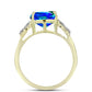 Inel din Argint 925 Placat cu Aur ( 2.73 grame ) cu Cuarț Păun și Topaz Alb 4.34 Carate