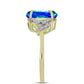 Inel din Argint 925 Placat cu Aur ( 2.73 grame ) cu Cuarț Păun și Topaz Alb 4.34 Carate