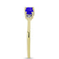 Inel din Argint 925 Placat cu Aur ( 1.7 grame ) cu Agat Albastru și Topaz Alb 1.1 Carate