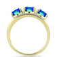 Inel din Argint 925 Placat cu Aur ( 4.79 grame ) cu Cuarț Păun și Topaz Alb 3.76 Carate