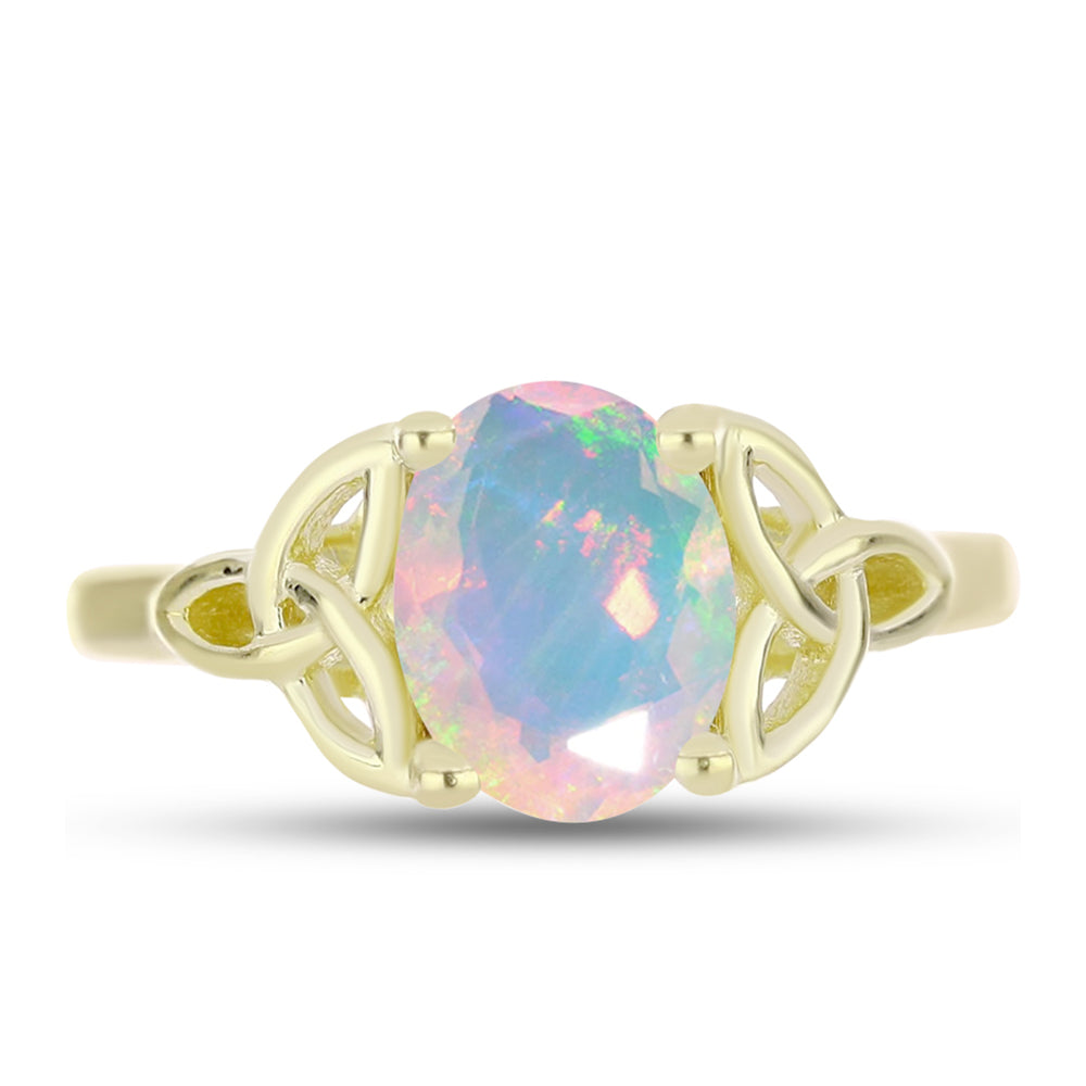Inel din Argint 925 Placat cu Aur ( 2.5 grame ) cu Opal Welo 1.17 Carate 1 