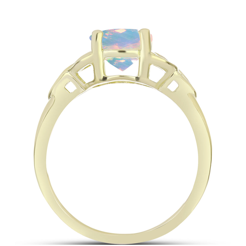 Inel din Argint 925 Placat cu Aur ( 2.5 grame ) cu Opal Welo 1.17 Carate