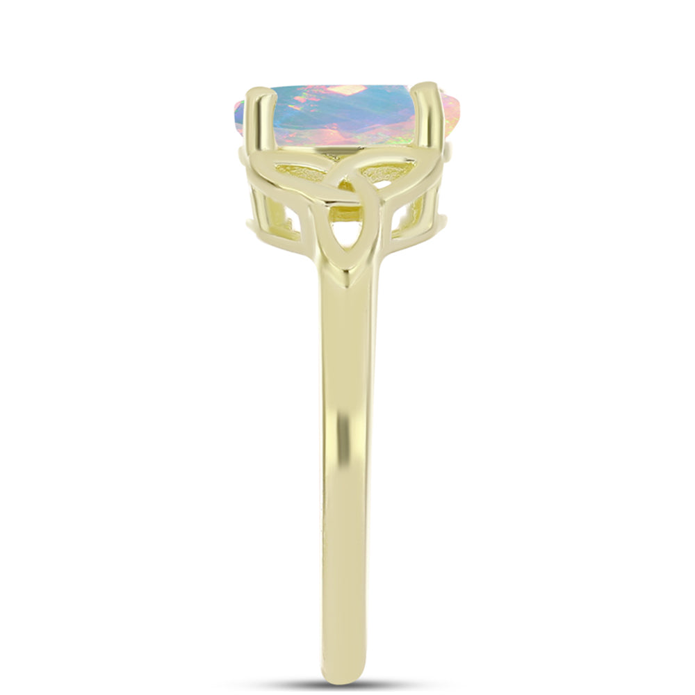 Inel din Argint 925 Placat cu Aur ( 2.5 grame ) cu Opal Welo 1.17 Carate 4 