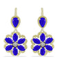 Cercei din Argint 925 Placat cu Aur ( 5.95 grame ) cu Agat Albastru și Topaz Alb 3.24 Carate