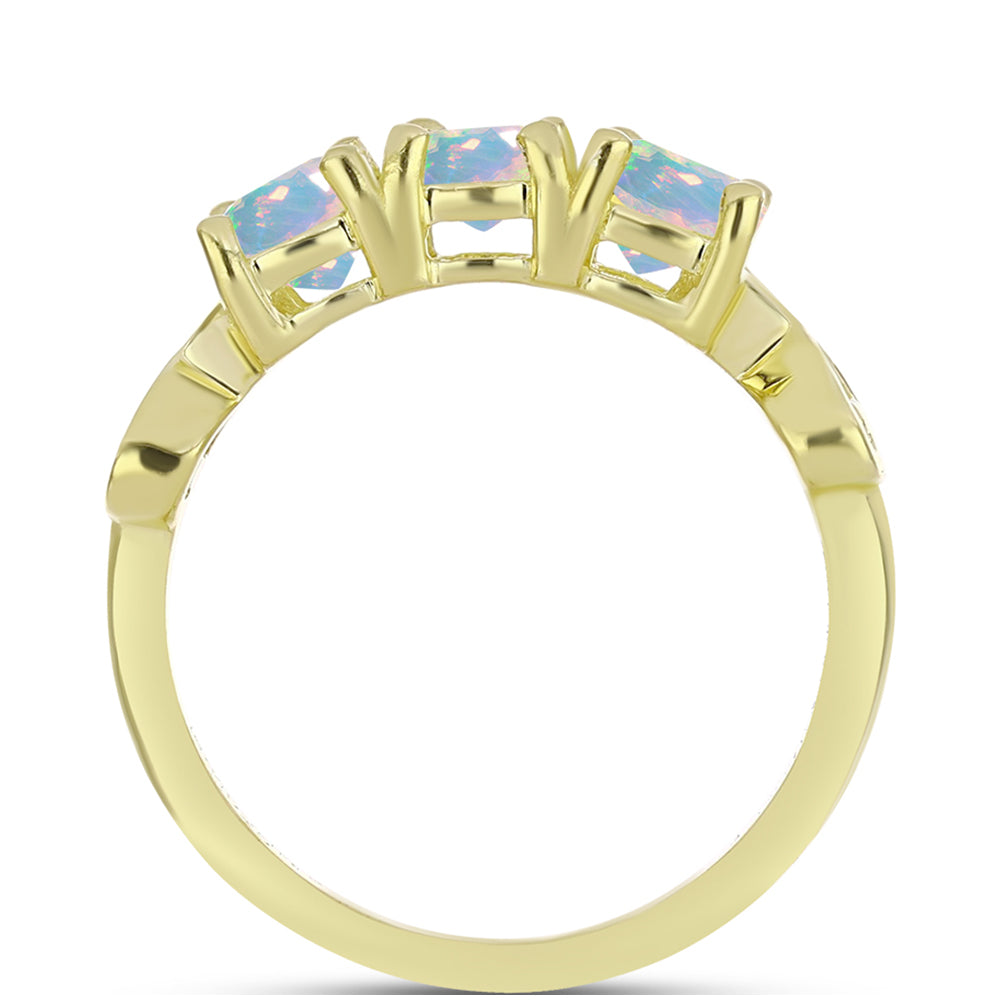 Inel din Argint 925 Placat cu Aur ( 2.86 grame ) cu Opal Welo 0.93 Carate 2 