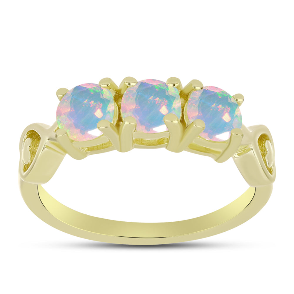 Inel din Argint 925 Placat cu Aur ( 2.86 grame ) cu Opal Welo 0.93 Carate 3 