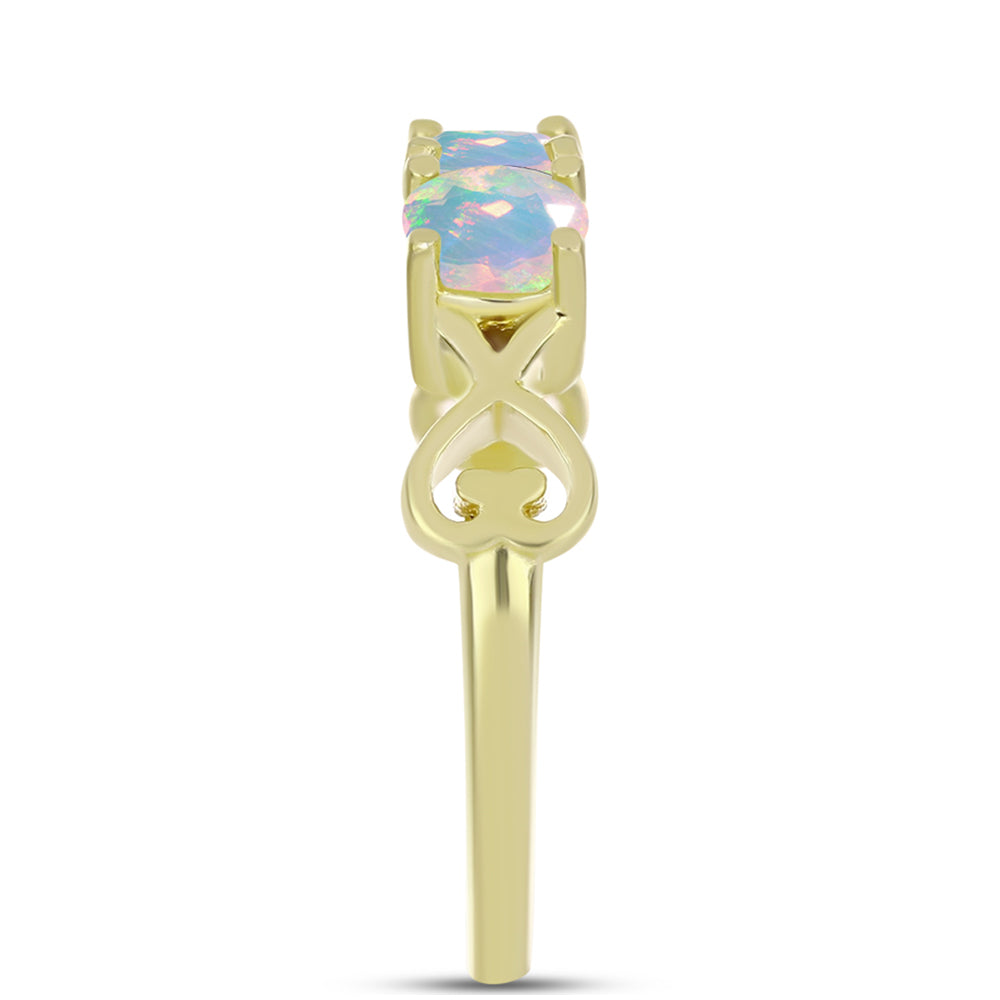 Inel din Argint 925 Placat cu Aur ( 2.86 grame ) cu Opal Welo 0.93 Carate 4 