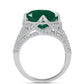 Inel din Argint 925 ( 3.8 grame ) cu Calcedon Verde și Topaz Alb 9.43 Carate