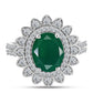 Inel din Argint 925 ( 4.26 grame ) cu Calcedon Verde și Topaz Alb 3.09 Carate