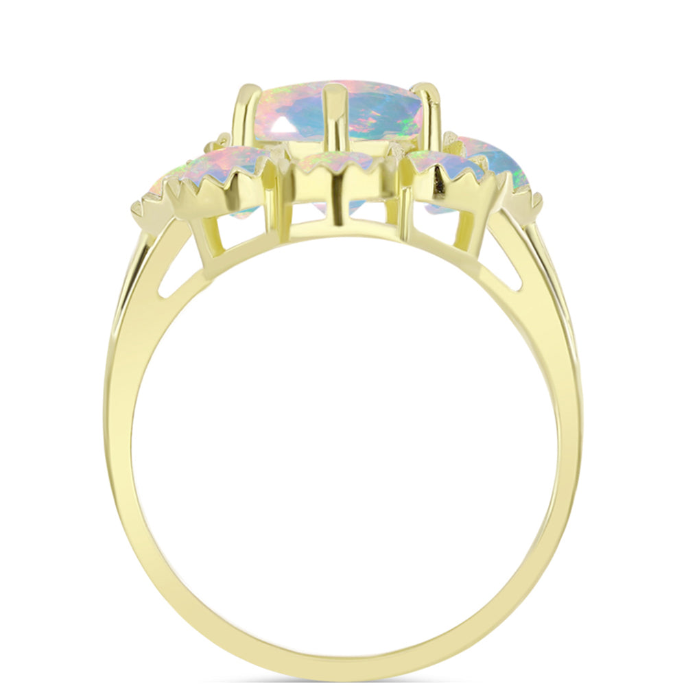Inel din Argint 925 Placat cu Aur ( 4.06 grame ) cu Opal Welo 3 Carate 2 