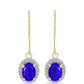 Cercei din Argint 925 Placat cu Aur ( 1.97 grame ) cu Agat Albastru și Topaz Alb 1.4 Carate